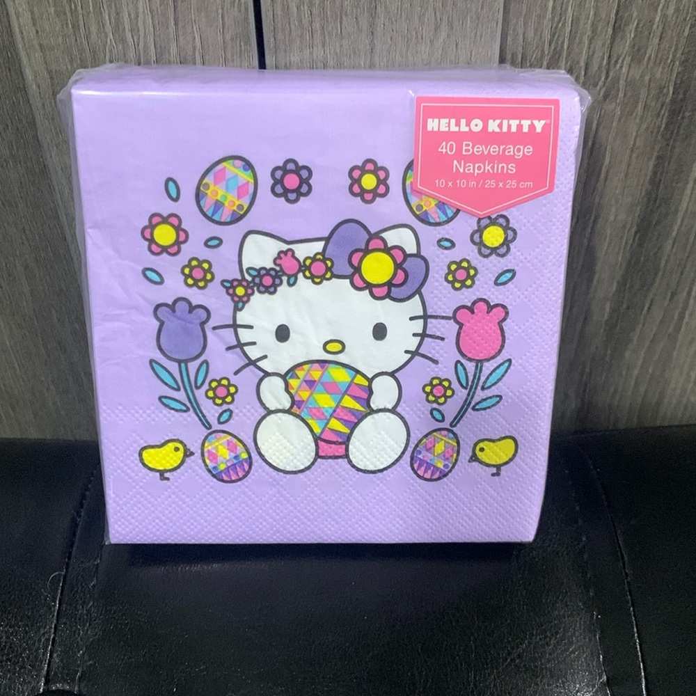 Sanrio Hello Kitty Purple Spring Easter Set of 40 Beverage Napkins New Package